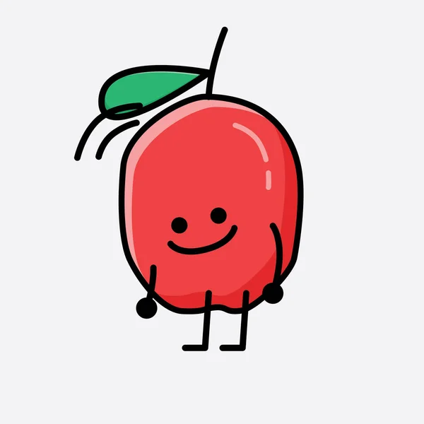 Uma Ilustração Personagem Vetor Bonito Wolfberry — Vetor de Stock