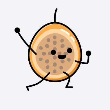 Şirin Voavanga Meyve Maskesi Vektör Karakterinin bir çizimi