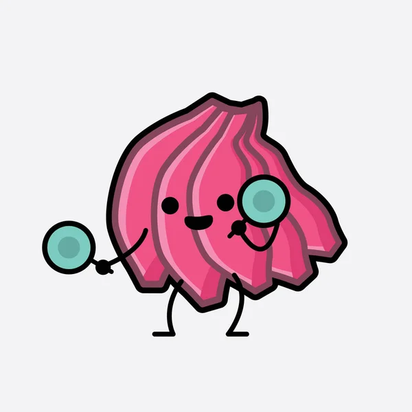 Eine Illustration Des Cute Pink Banana Character Vector — Stockvektor