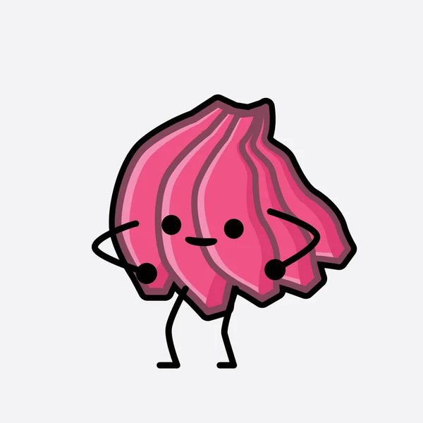 Eine Illustration Des Cute Pink Banana Character Vector — Stockvektor