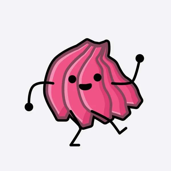 Una Ilustración Cute Pink Banana Character Vector — Archivo Imágenes Vectoriales