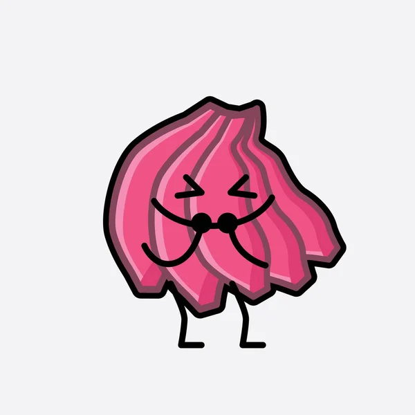 Ilustrace Cute Pink Banana Character Vector — Stockový vektor