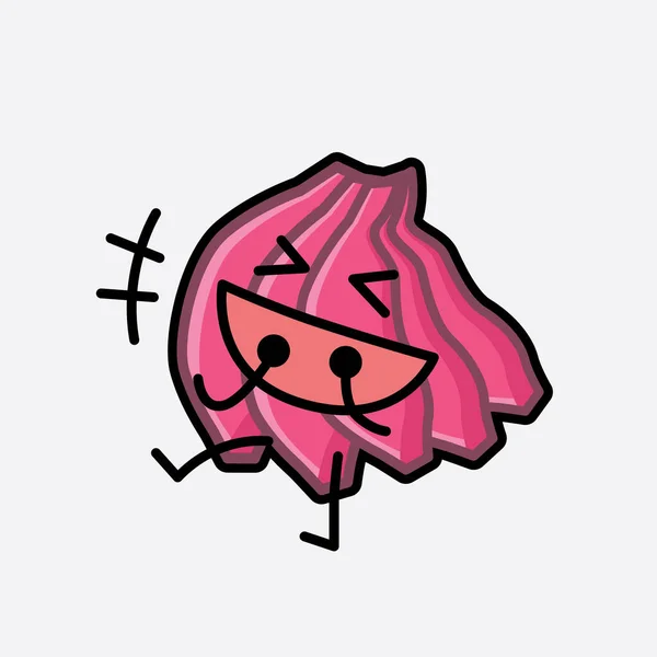 Una Ilustración Cute Pink Banana Character Vector — Vector de stock