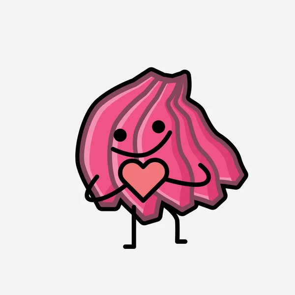 Una Ilustración Cute Pink Banana Character Vector — Archivo Imágenes Vectoriales
