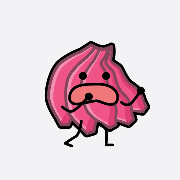 Sebuah Ilustrasi Dari Cute Pink Banana Character Vector - Stok Vektor