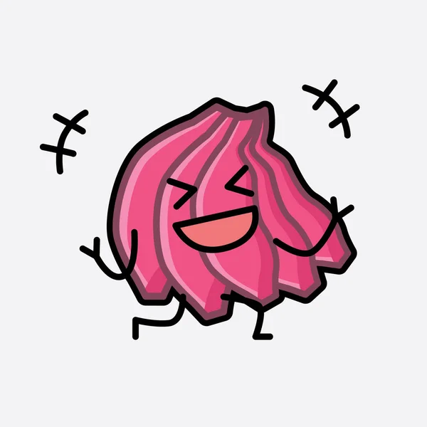 可愛いピンクのバナナキャラクターベクトルのイラスト — ストックベクタ