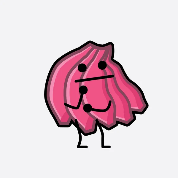 可愛いピンクのバナナキャラクターベクトルのイラスト — ストックベクタ