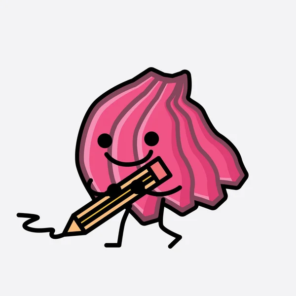 Een Illustratie Van Schattig Roze Banaan Karakter Vector — Stockvector