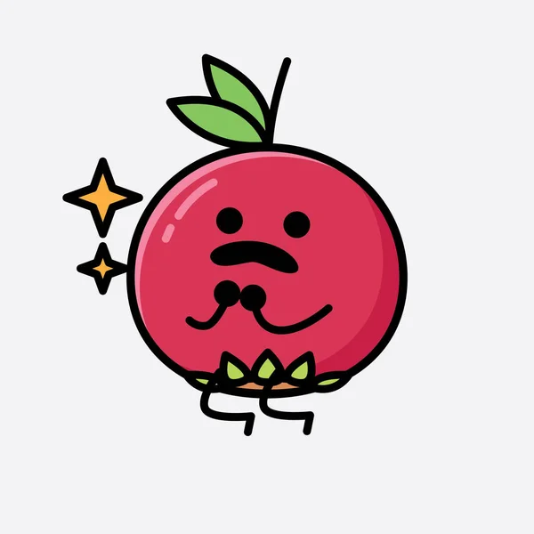Illustration Cute Ugni Fruit Mascot Vector Character — Stock Vector