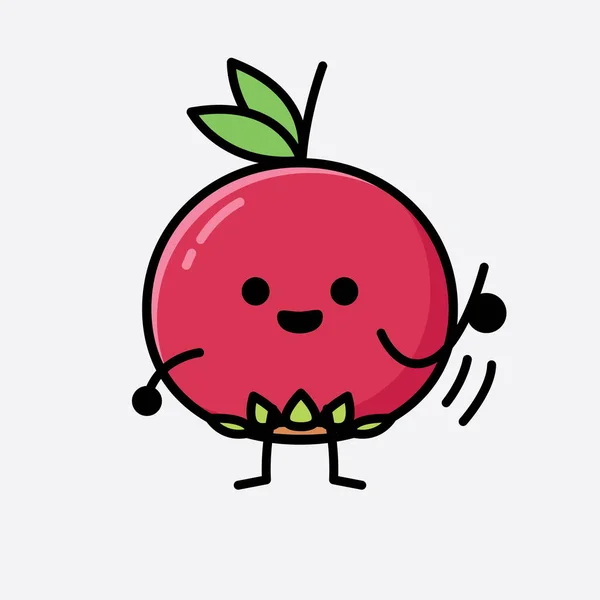 Eine Illustration Des Cute Ugni Fruit Mascot Vector Character — Stockvektor