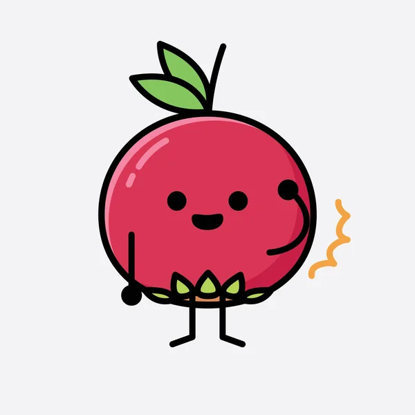 Illustration Cute Ugni Fruit Mascot Vector Character — Stock Vector