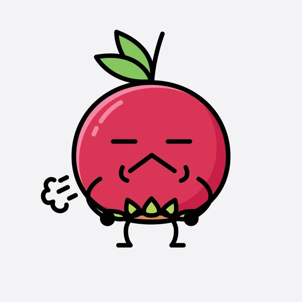 Een Illustratie Van Schattige Ugni Fruit Mascotte Vector Karakter — Stockvector