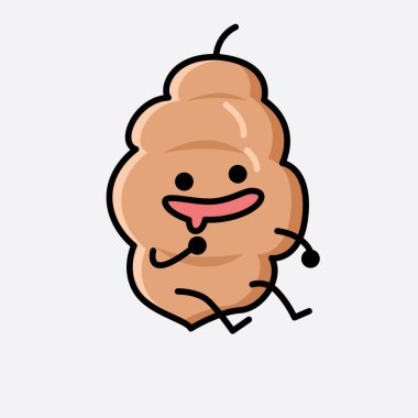 Şirin Tamarind Meyve Maskotu Vektör Karakterinin bir çizimi