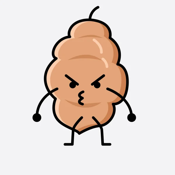 かわいいタマリンドフルーツマスコットキャラクターのイラスト — ストックベクタ