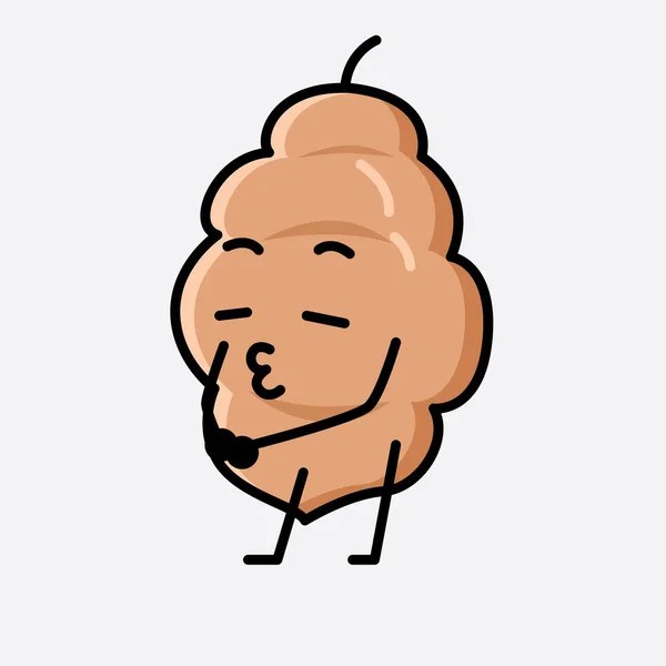 Illustration Cute Tamarind Fruit Mascot Vector Character — стоковый вектор