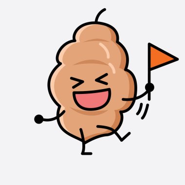 Şirin Tamarind Meyve Maskotu Vektör Karakterinin bir çizimi