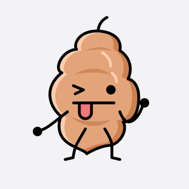 Şirin Tamarind Meyve Maskotu Vektör Karakterinin bir çizimi