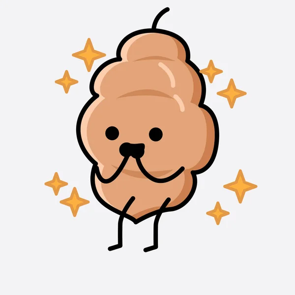 Illustration Cute Tamarind Fruit Mascot Vector Character — стоковый вектор