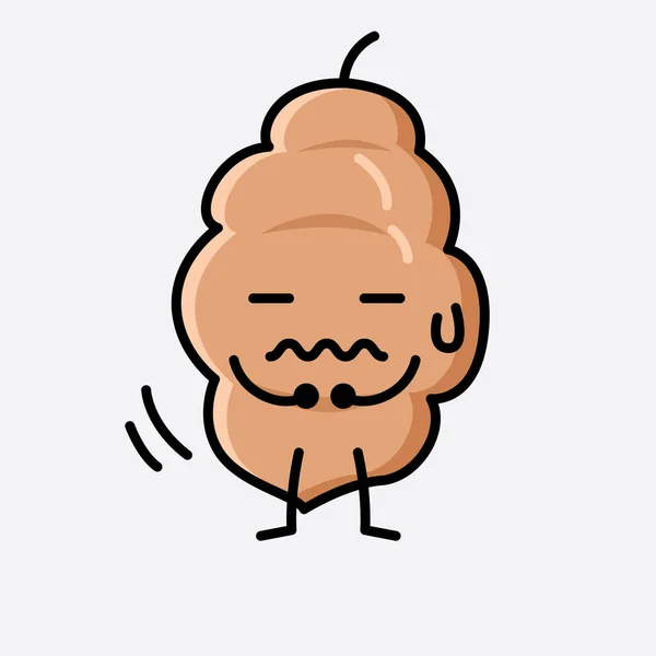 Illustration Cute Tamarind Fruit Mascot Vector Character — Stock Vector