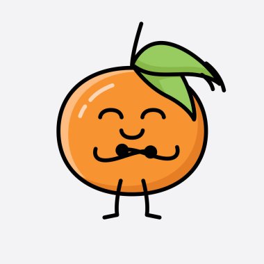 Şirin Tangerine Meyve Maskesi Vektör Karakterinin bir çizimi