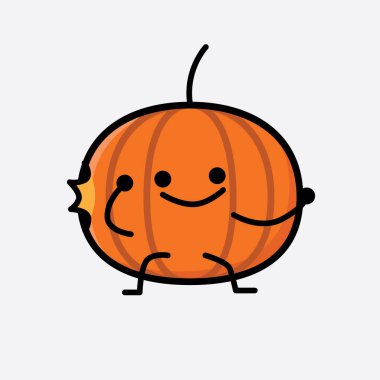 Şirin Balkabağı Simgesi Maskot Vektör Karakteri