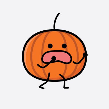 Şirin Balkabağı Simgesi Maskot Vektör Karakteri