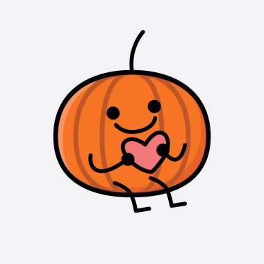 Şirin Balkabağı Simgesi Maskot Vektör Karakteri