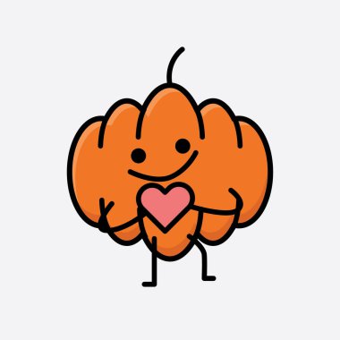 Şirin Balkabağı Maskot Vektör Karakteri