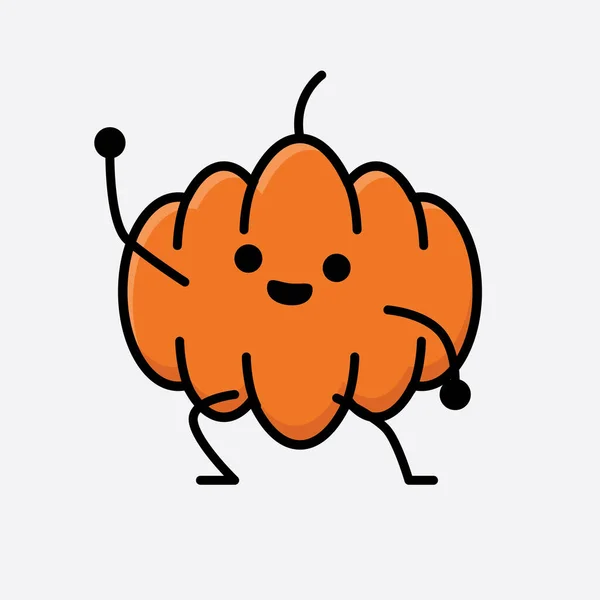 Ilustracja Cute Pumpkin Wektor Znaków Maskotki — Wektor stockowy