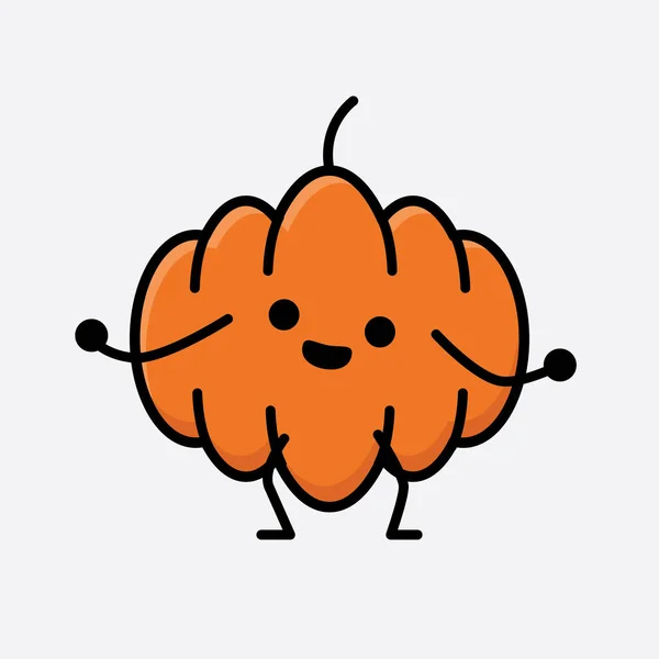 Ilustracja Cute Pumpkin Wektor Znaków Maskotki — Wektor stockowy