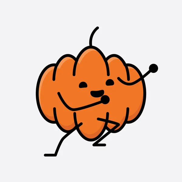 Ilustracja Cute Pumpkin Wektor Znaków Maskotki — Wektor stockowy