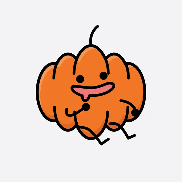 Ilustracja Cute Pumpkin Wektor Znaków Maskotki — Wektor stockowy