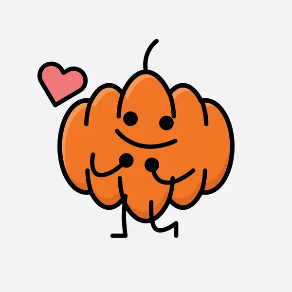 Ilustracja Cute Pumpkin Wektor Znaków Maskotki — Wektor stockowy