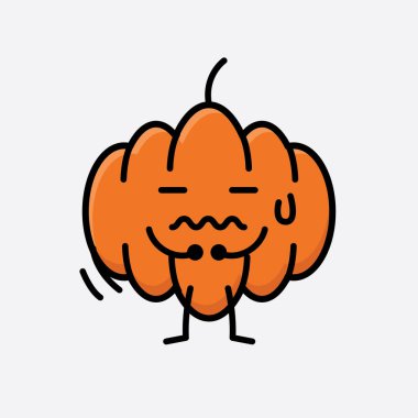 Şirin Balkabağı Maskot Vektör Karakteri