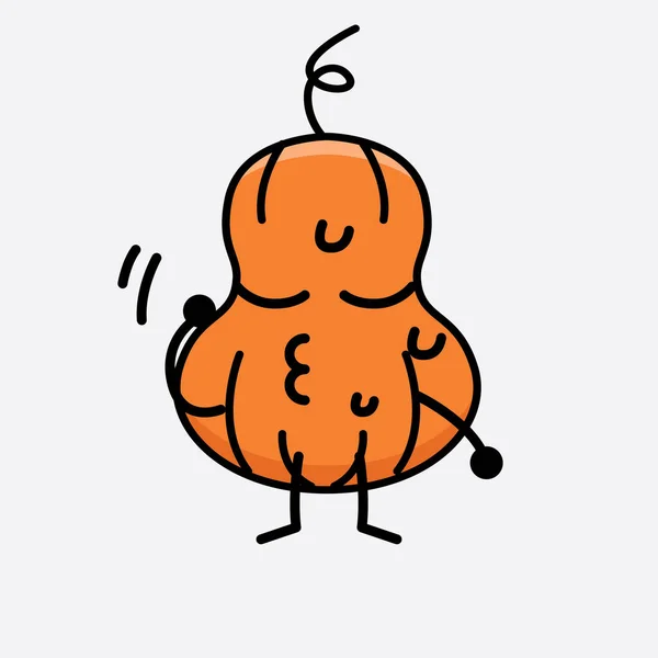 Ilustracja Cute Pumpkin Wektor Znaków Maskotki — Wektor stockowy