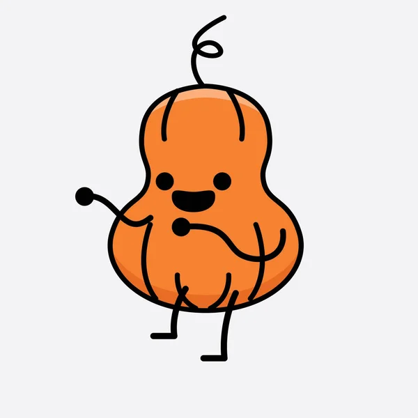 Una Ilustración Del Carácter Lindo Del Vector Mascota Calabaza — Vector de stock