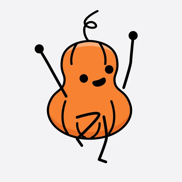 Ilustracja Cute Pumpkin Wektor Znaków Maskotki — Wektor stockowy