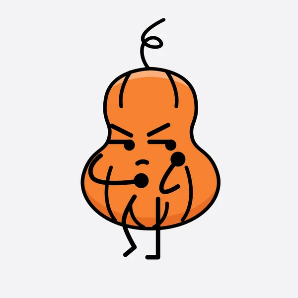 Ilustracja Cute Pumpkin Wektor Znaków Maskotki — Wektor stockowy