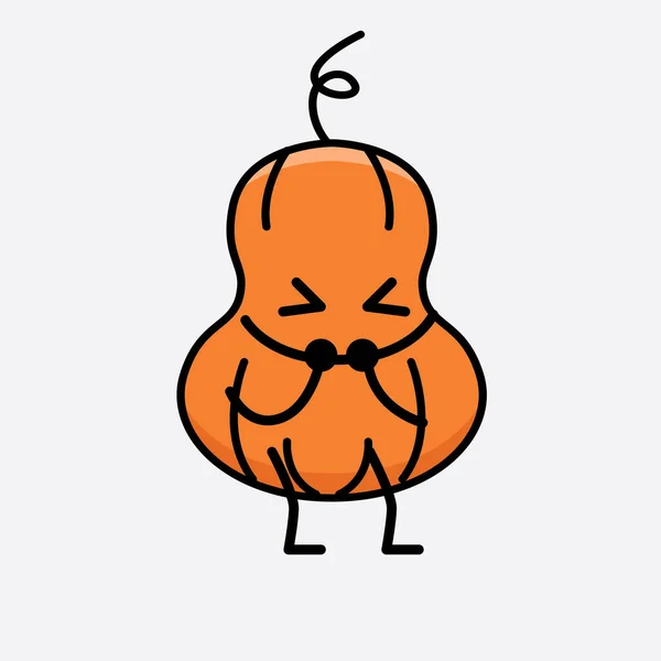 Ilustracja Cute Pumpkin Wektor Znaków Maskotki — Wektor stockowy