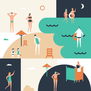 Beach tatil - düz stil kavramsal tasarlamak