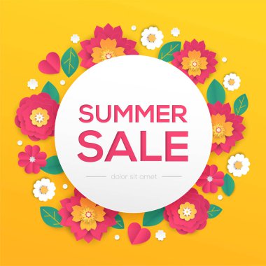 Yaz Satılık - modern renkli resimde vektör