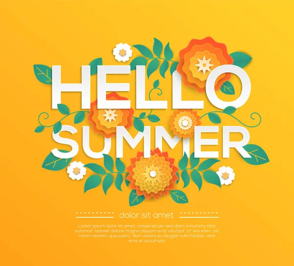 Hello summer - modern vector colorful illustration — Stock Vector