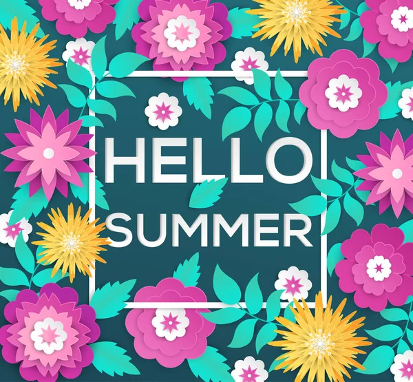 Hallo zomer - moderne kleurrijke illustratie vector — Stockvector