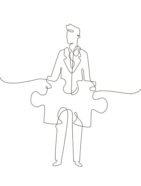 Homme d'affaires - une illustration de style de conception de ligne — Image vectorielle