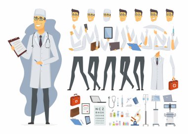 Genç doktor - vektör karikatür insanlar Oluşturucu karakter.