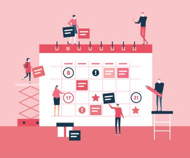 İş planlaması - düz tasarım stili illüstrasyon