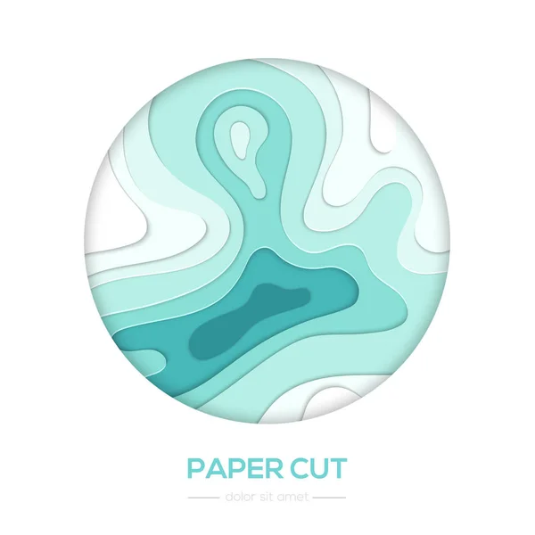 Diseño abstracto azul - banner de corte de papel vectorial — Vector de stock