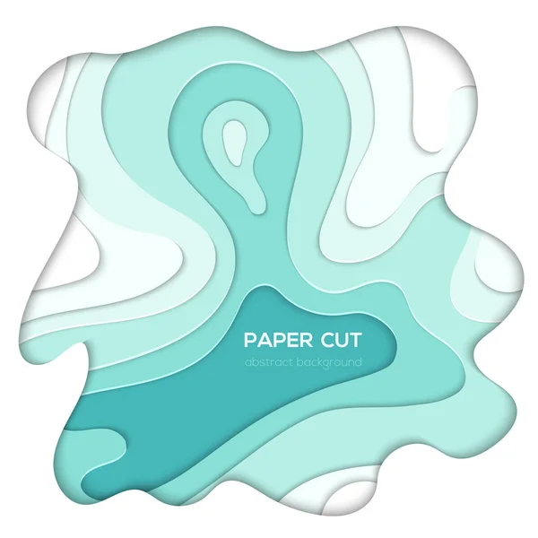 Blå abstrakt layout - vektor papper skär illustration — Stock vektor