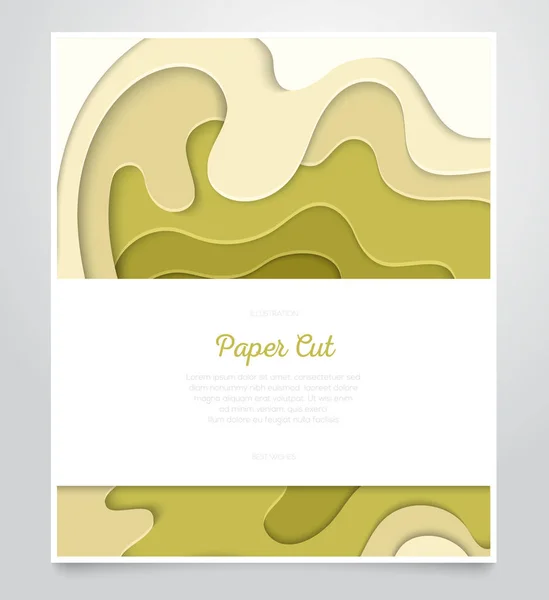 Mise en page verte abstraite - bannière de coupe de papier vectoriel — Image vectorielle