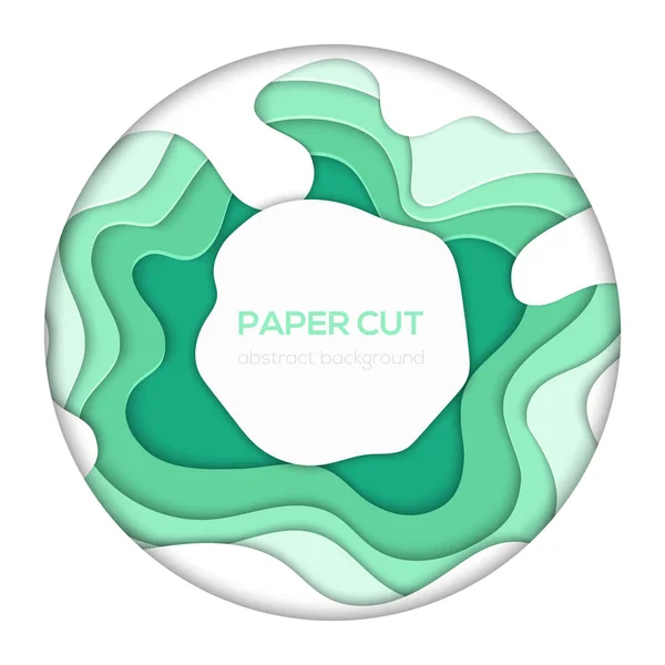 Grön abstrakt layout - vektor papper skära banner — Stock vektor